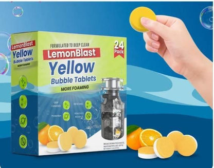 LemonBlast™ Fizz Clean Tablets – Instant Freshness & Stain Removal (24 pcs)